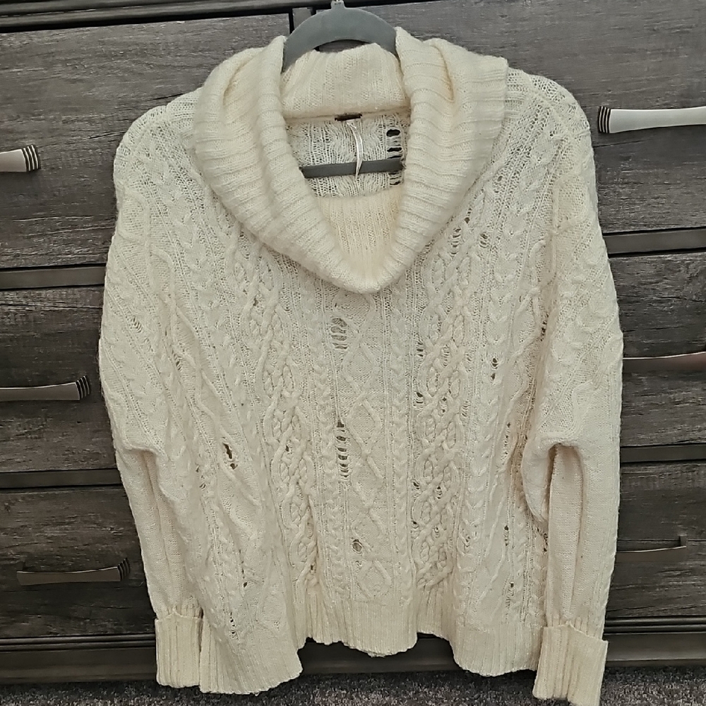 Free People Soft Cream Knit Sweater